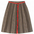 Vintage A-line nederdel til kvinder IT 42 Medium W25 Sort Houndstooth Uld