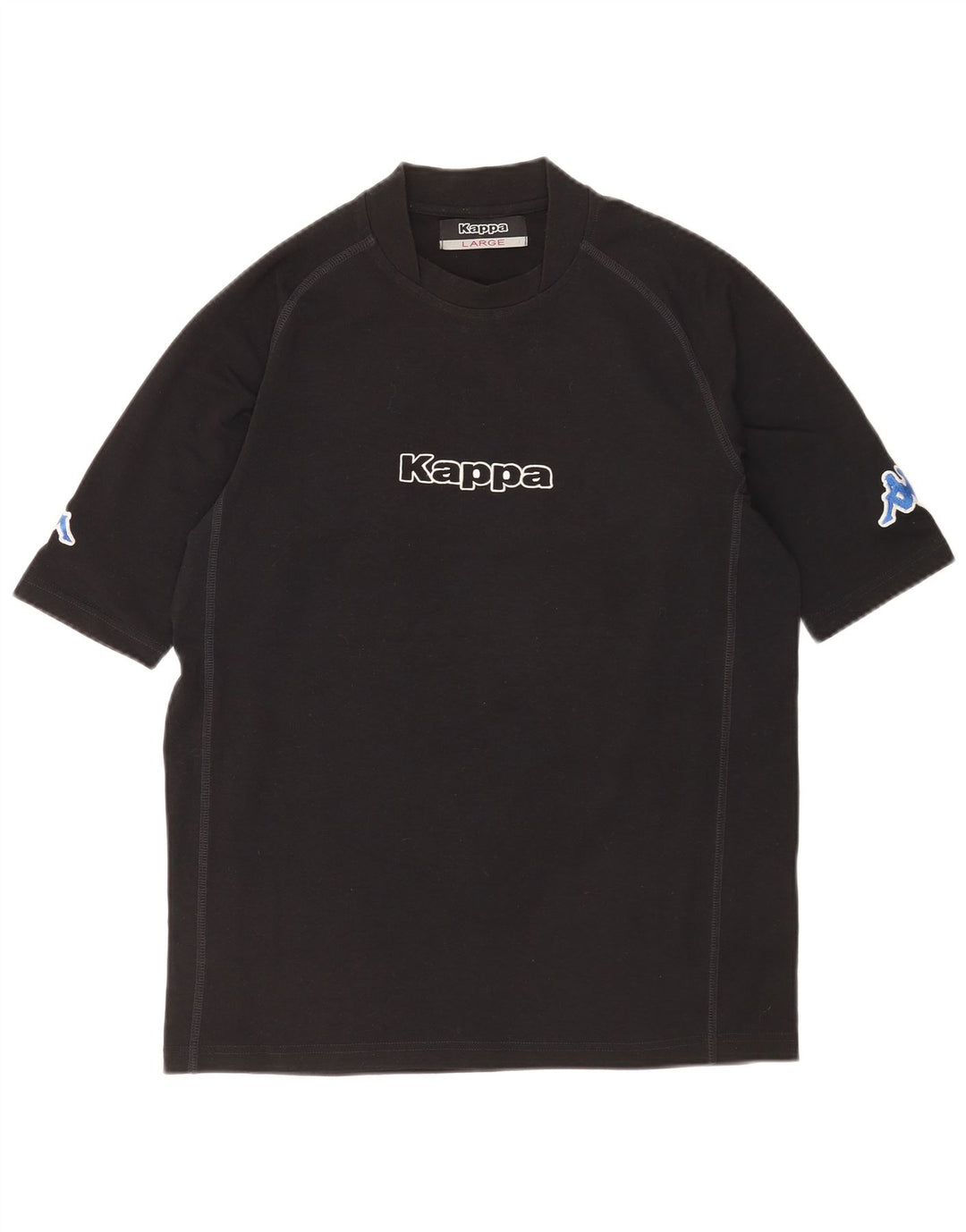 Kappa Herre Grafisk T-Shirt Top Stor Sort Polyester