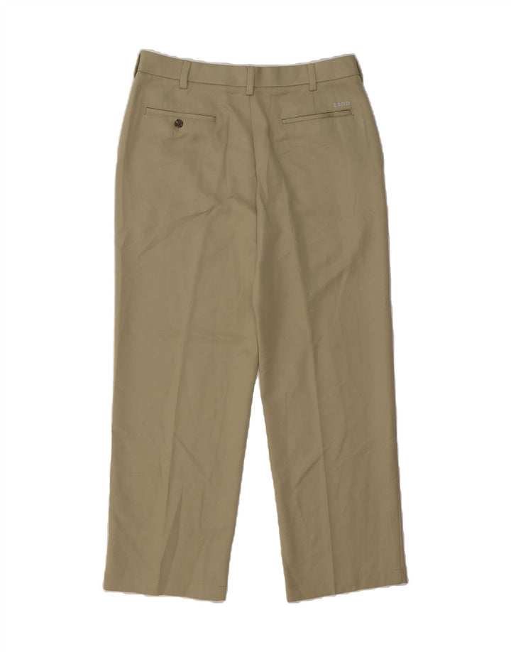 IZOD Mens Straight Suit Trousers W32 L30 Beige Polyester Vintage Izod and Second-Hand Izod from Messina Hembry 