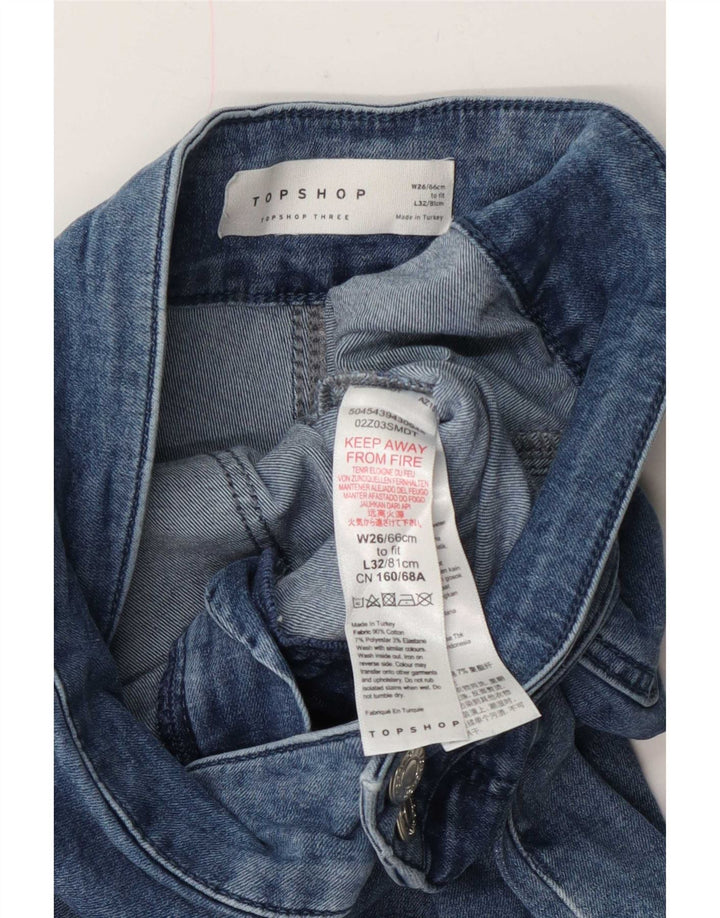 Topshop Dame Højtaljede Flared Jeans W26 L32 Blå Bomuld