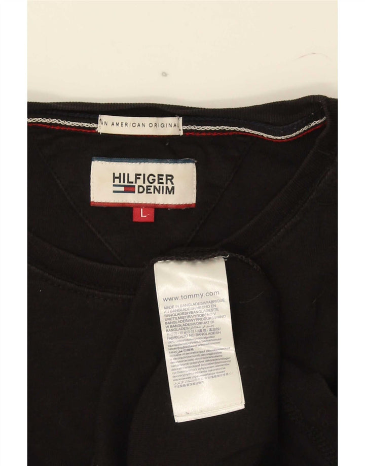 Tommy Hilfiger Herre Top Langærmet Stor Sort Bomuld