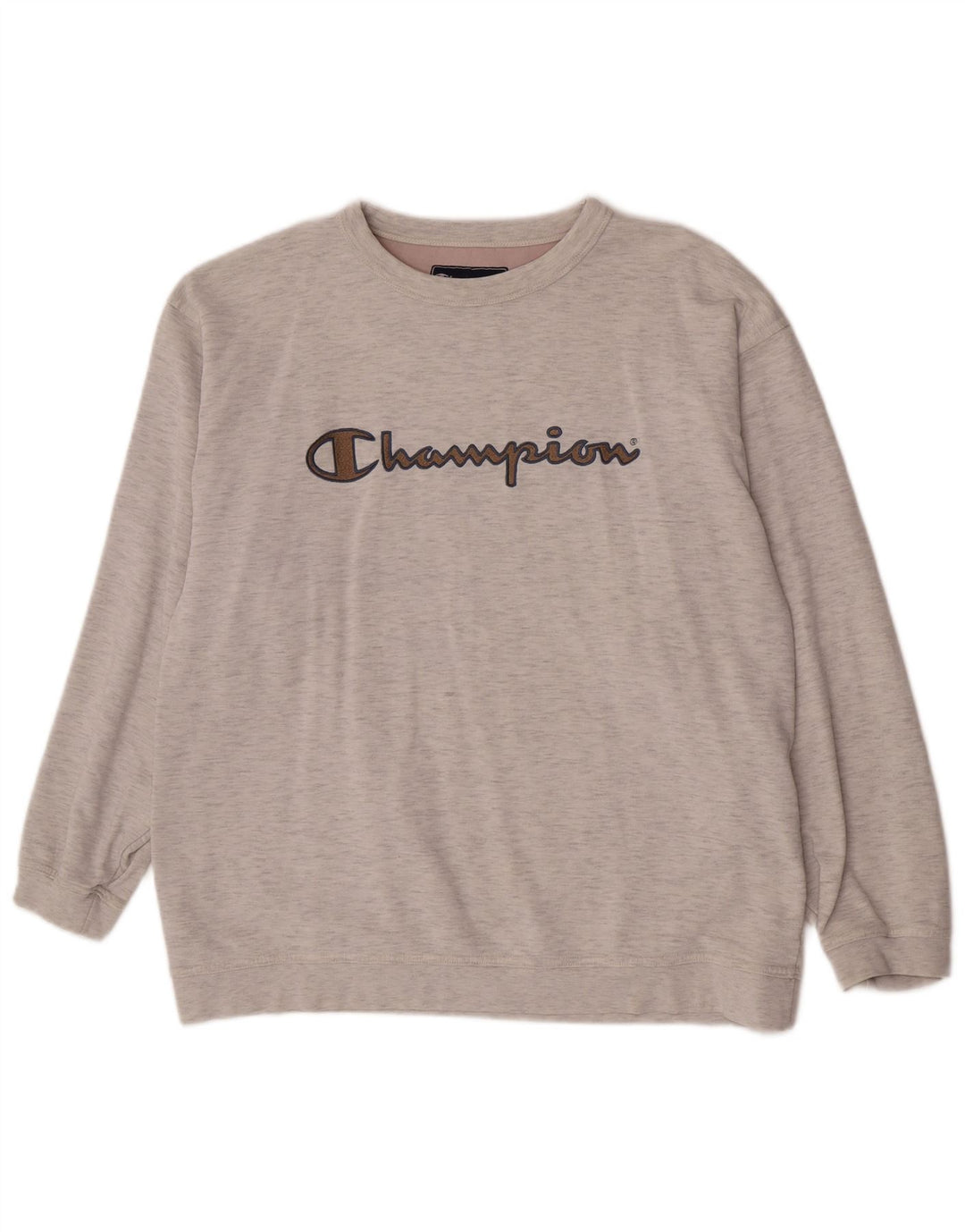 Champion Herre Grafisk Sweatshirt Jumper Large Grå Flecked Bomuld