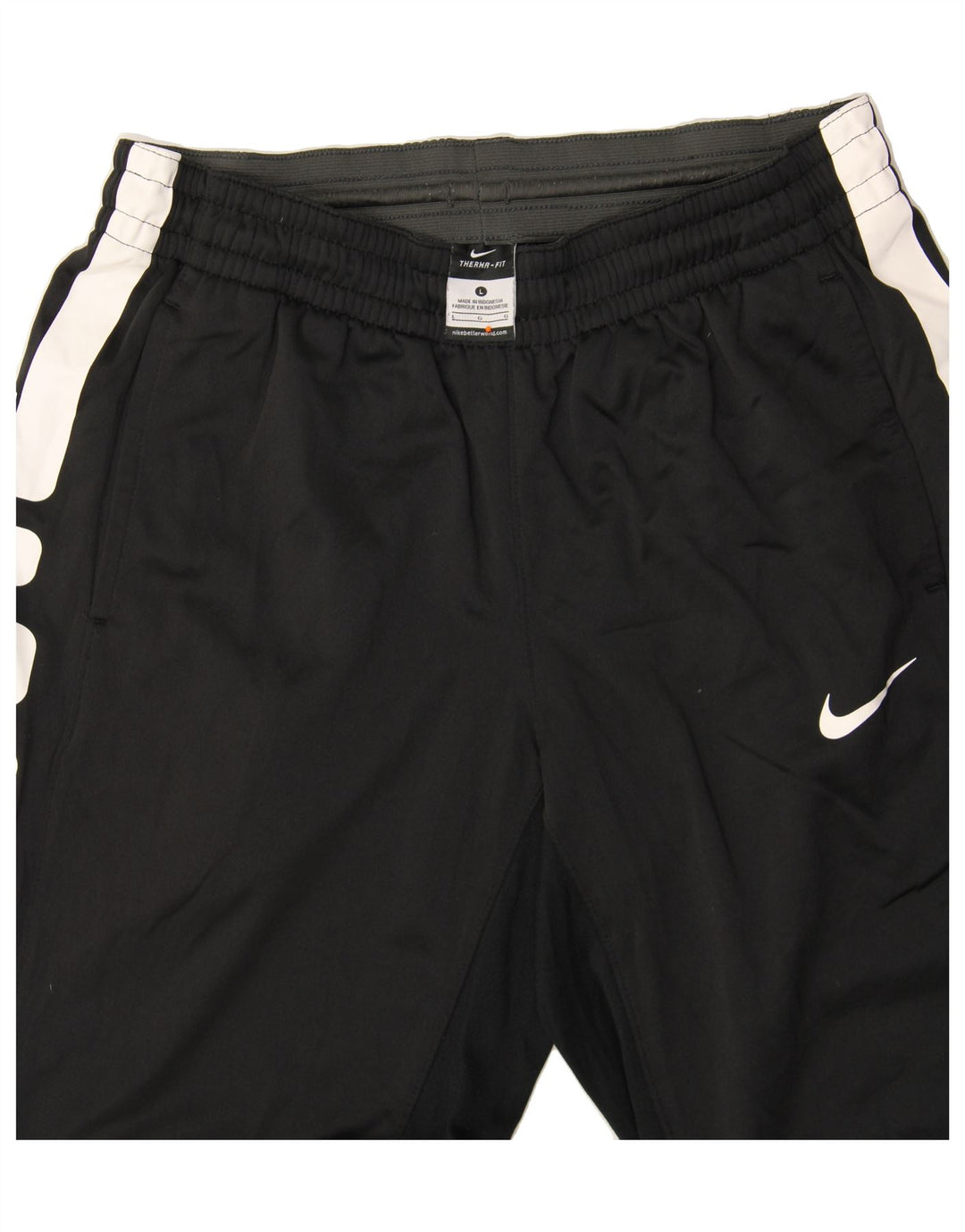 NIKE Therma-Fit træningsdragt bukser til mænd Large Black Colourblock Polyester