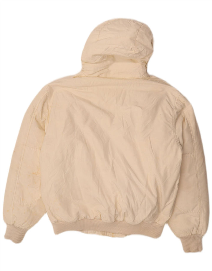 Woolrich Herre hættepolstret jakke UK 40 Large Off White Bomuld