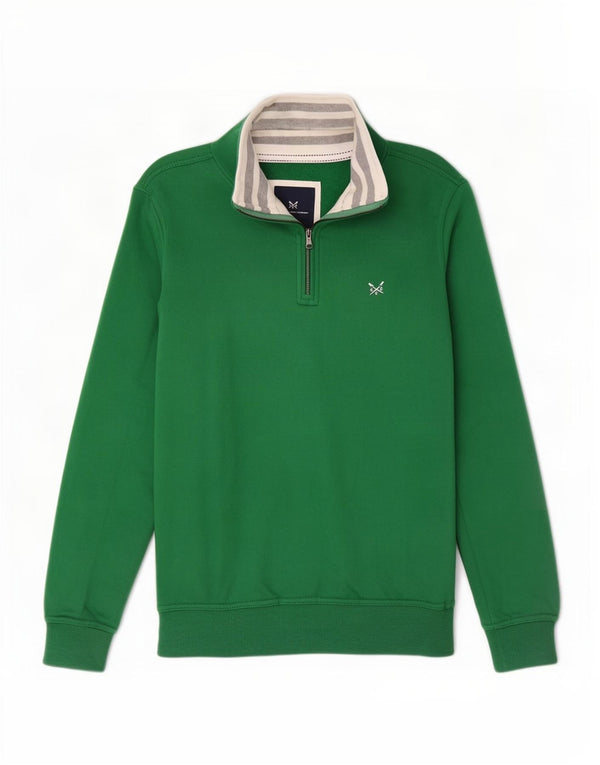 Besætningstøj Herre sweatshirt med lynlås-hals XS Grøn bomuld
