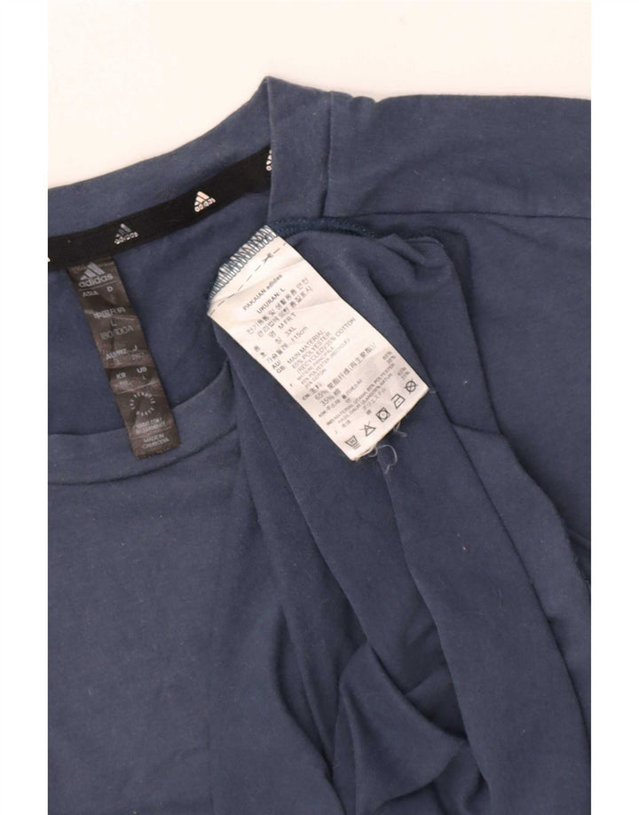 Adidas Herre T-Shirt Top Stor Marineblå Polyester