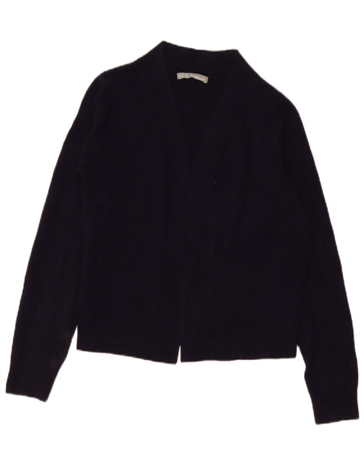 Marks & Spencer Dame Crop Open Cardigan Sweater UK 14 Medium Navy Blue