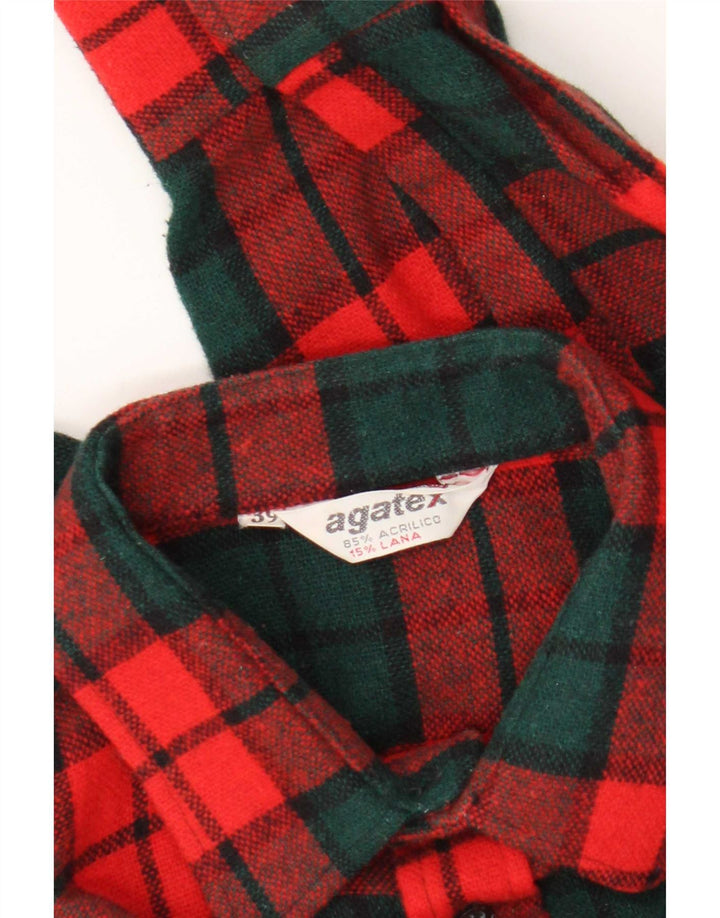 Agatex herre flannel skjorte str. 39 Medium rød ternet akryl