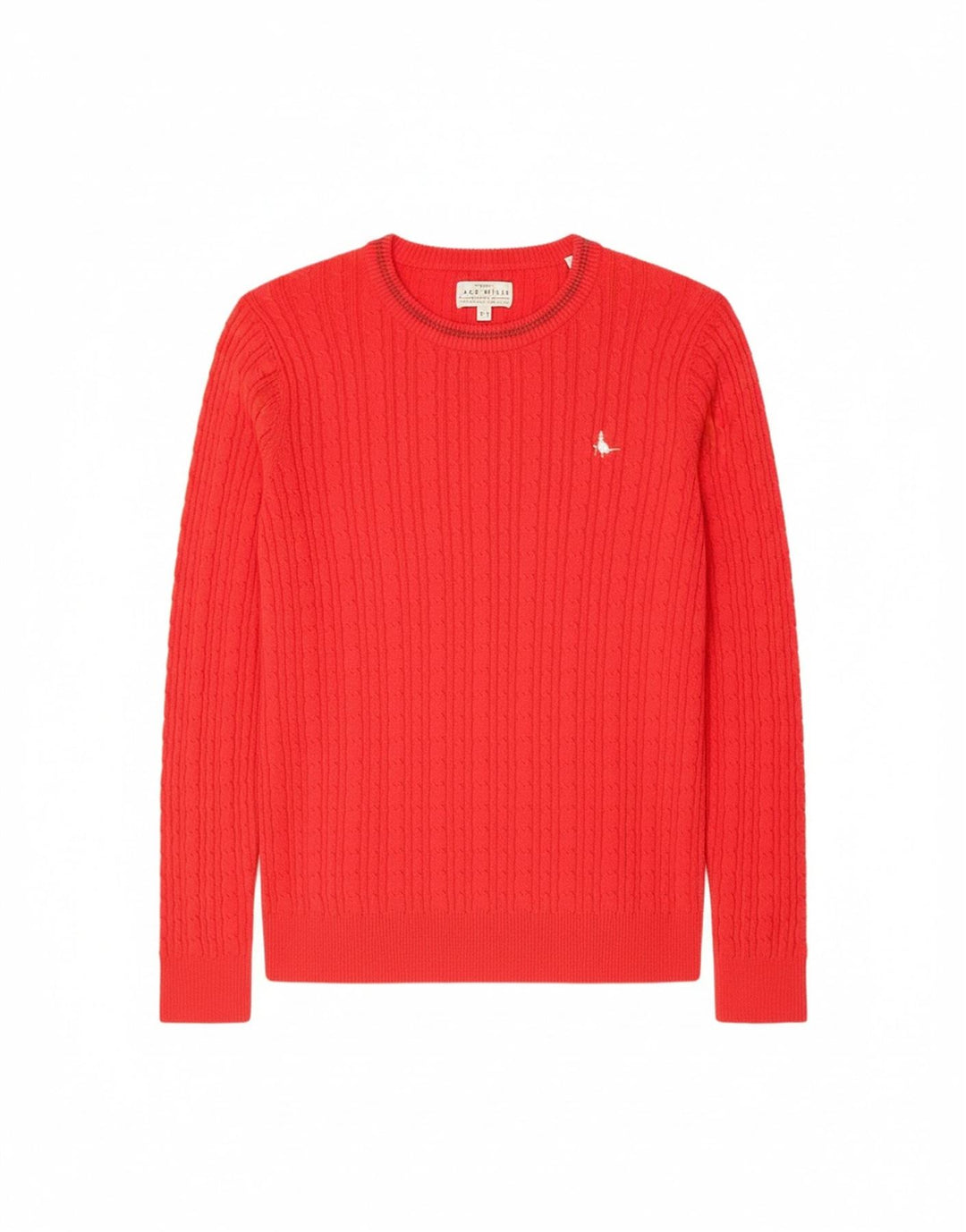 JACK WILLS Womens Crew Neck Jumper Sweater UK 12 Medium  Red Cotton