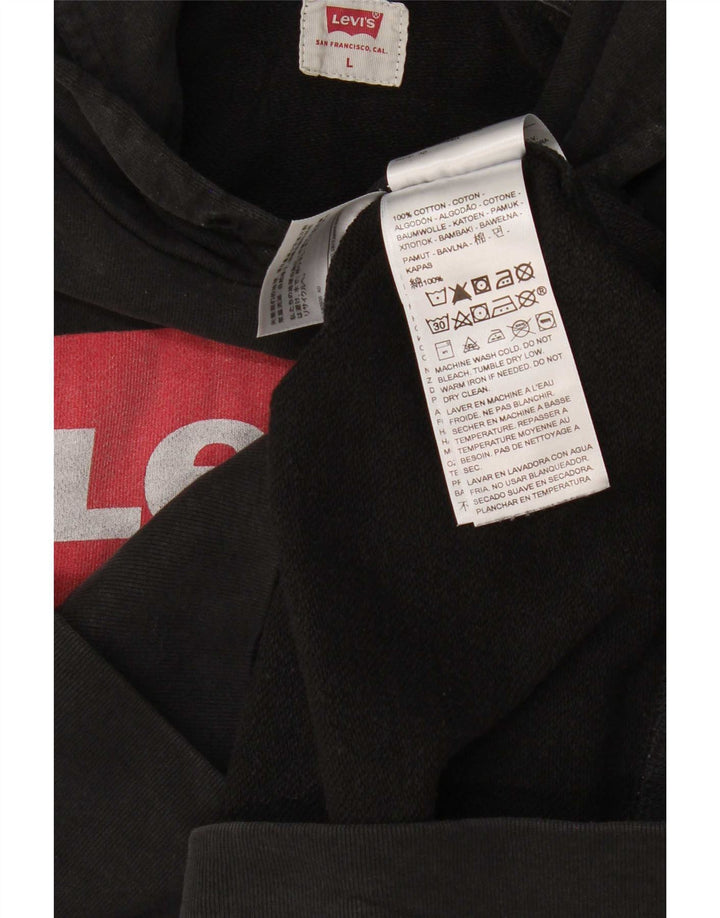 Levi's Grafisk hættetrøje til mænd, stor sort bomuld