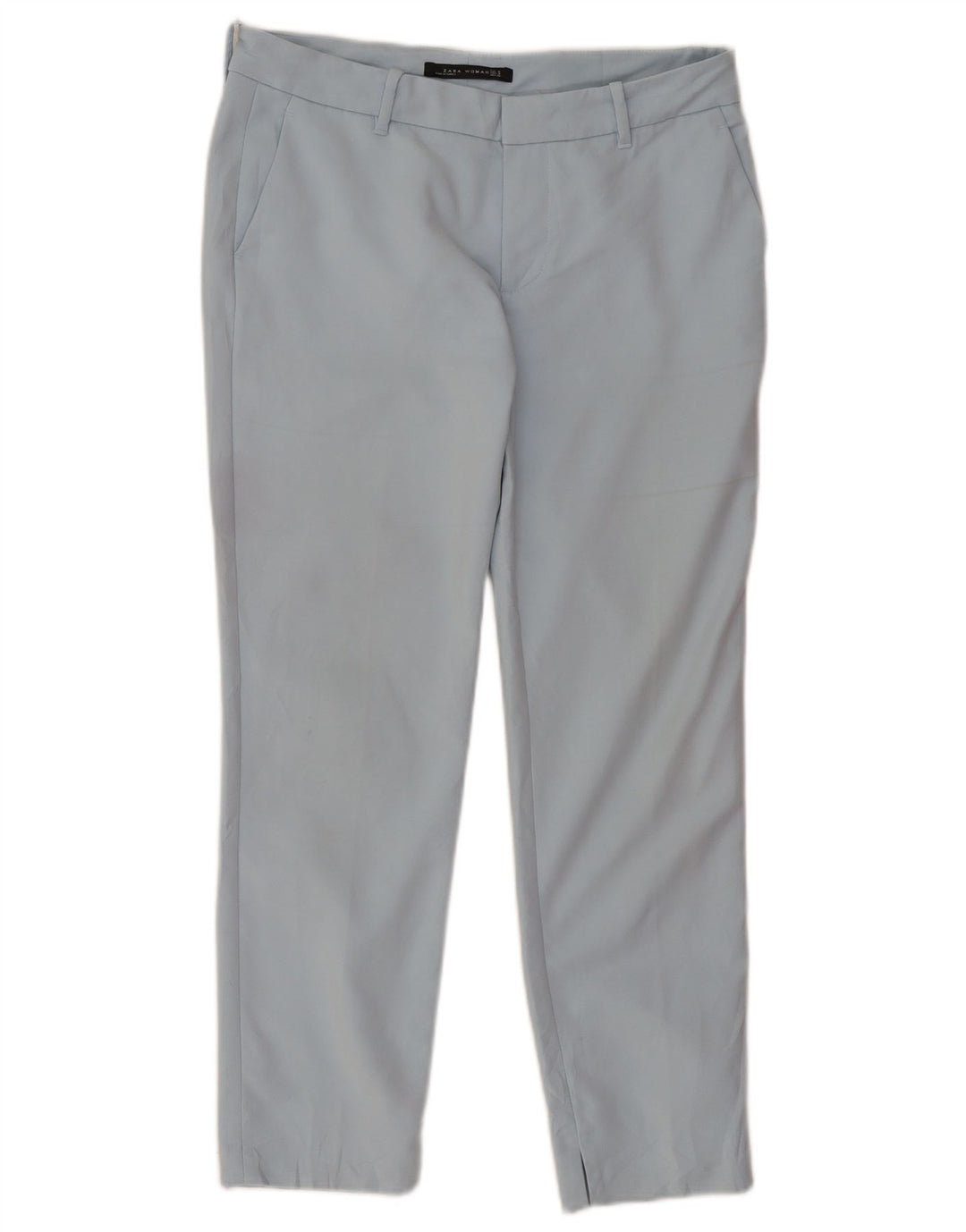 Zara Dame Crop Chino Bukser Medium W30 L26 Blå