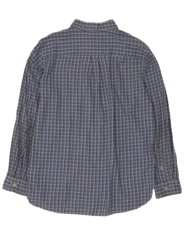 Chaps Mens Shirt Large Blue Check Cotton