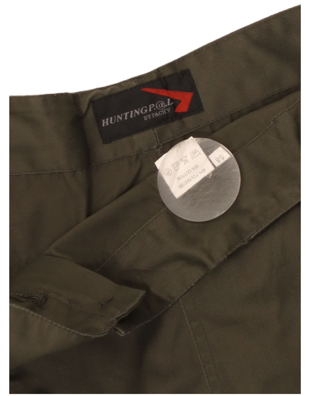 Vintage Herre Straight Cargo Bukser IT 58 4XL W40 L31 Khaki Polyester