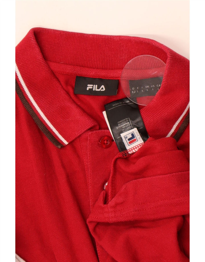 Fila Poloskjorte til mænd Stor rød bomuld