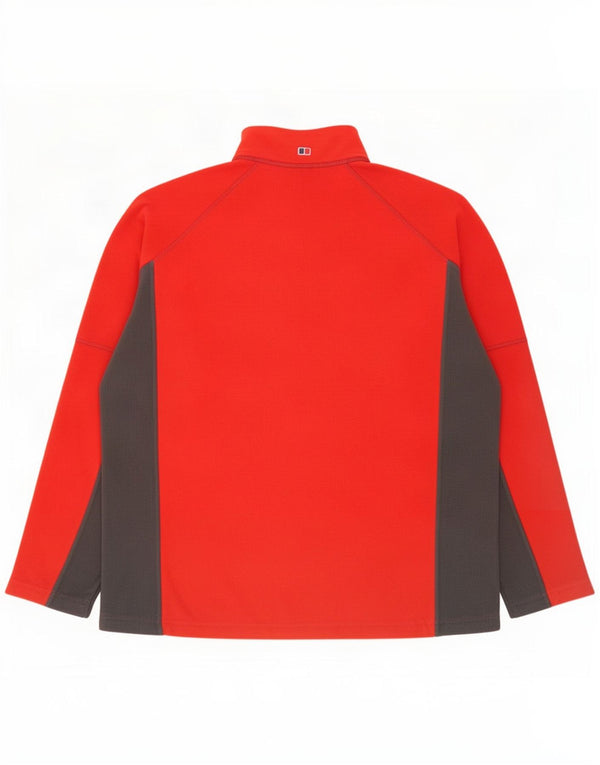 Berghaus Fleece Jumper med lynlås til mænd XL Rød Colourblock