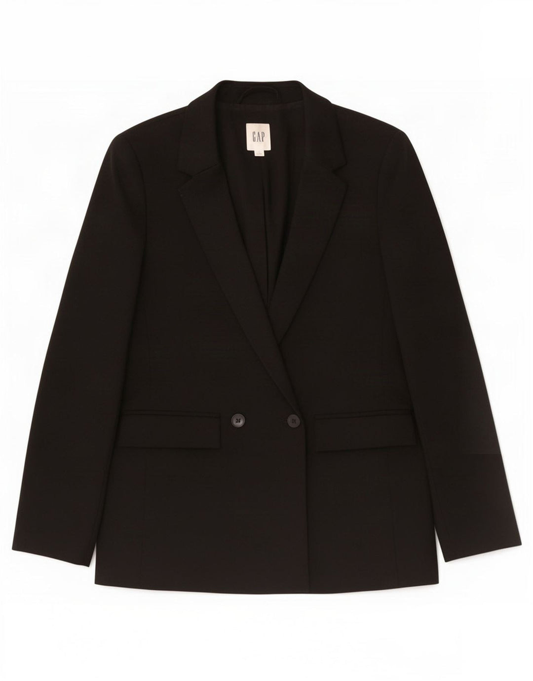 Gap Dame Dobbeltradet Oversized Blazer Jacket UK 6 XS Sort Polyester