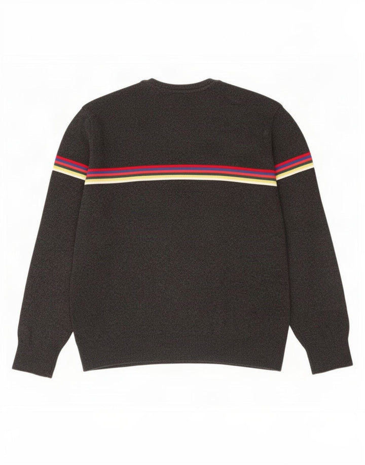 Gap herre rund hals sweater XL grå stribet nylon