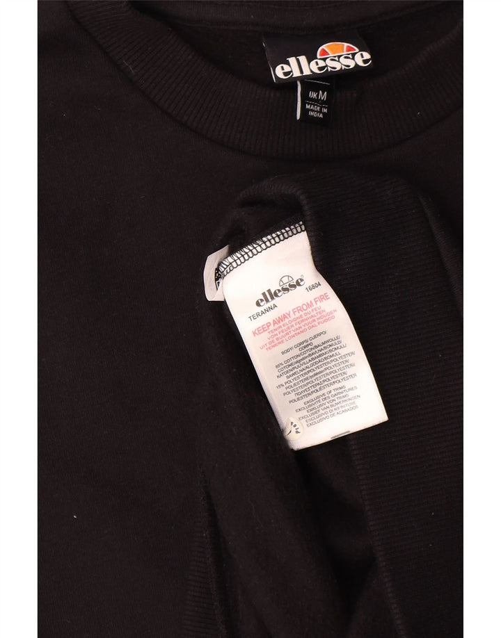 Ellesse Herre Grafisk Sweatshirt Jumper Medium Sort Bomuld