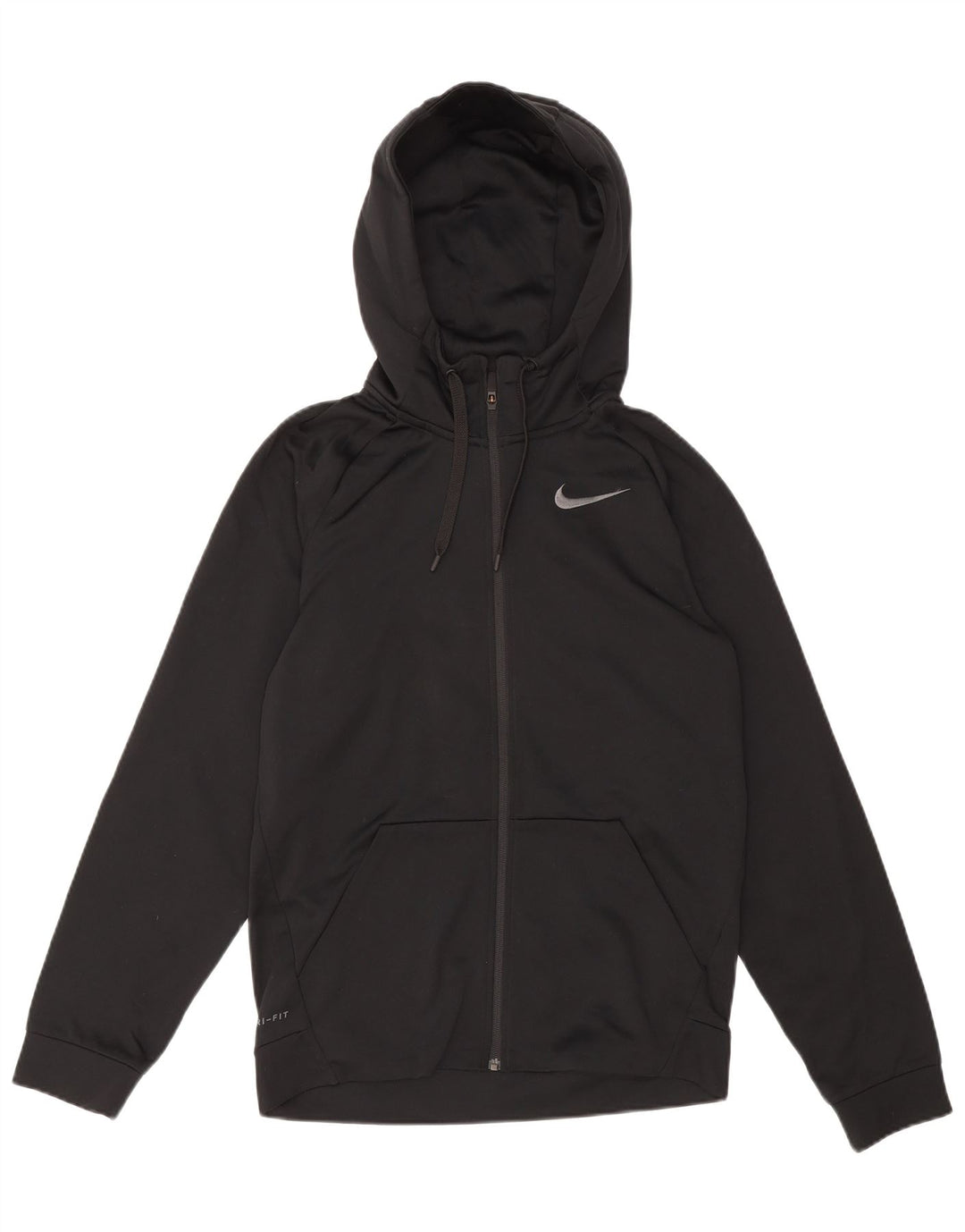NIKE Womens Dri Fit Oversized Zip Hoodie Sweater UK 10 Small Black