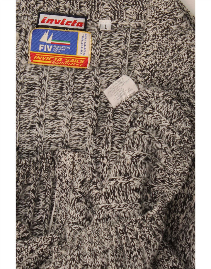 Invicta Herre Cardigan Sweater Stor grå Flecked Bomuld