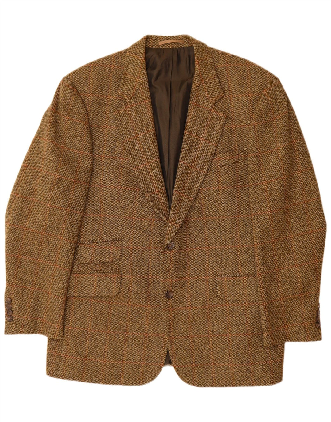 HUGO BOSS Herre 2-knaps blazerjakke EU 56 3XL Brun Ternet Ny Uld