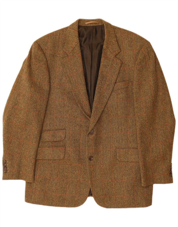 HUGO BOSS Herre 2-knaps blazerjakke EU 56 3XL Brun Ternet Ny Uld
