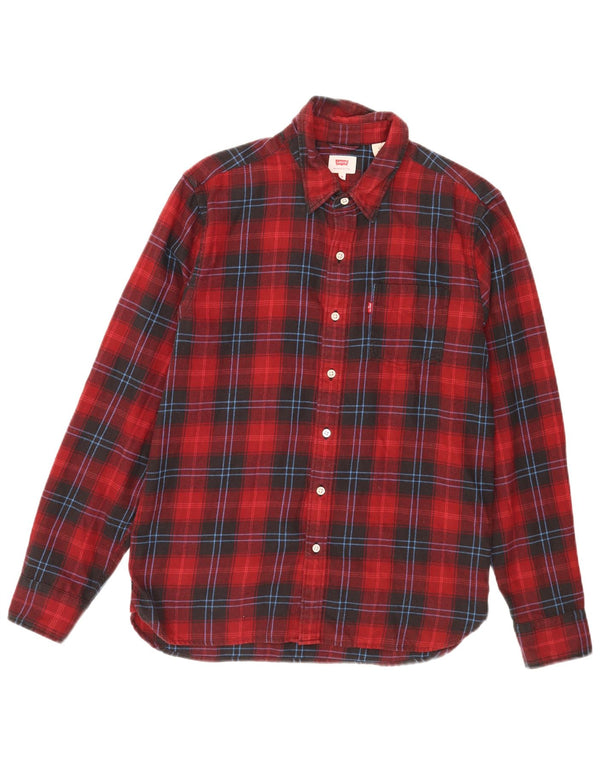 Levi's Flanelskjorte til mænd, medium rød ternet bomuld