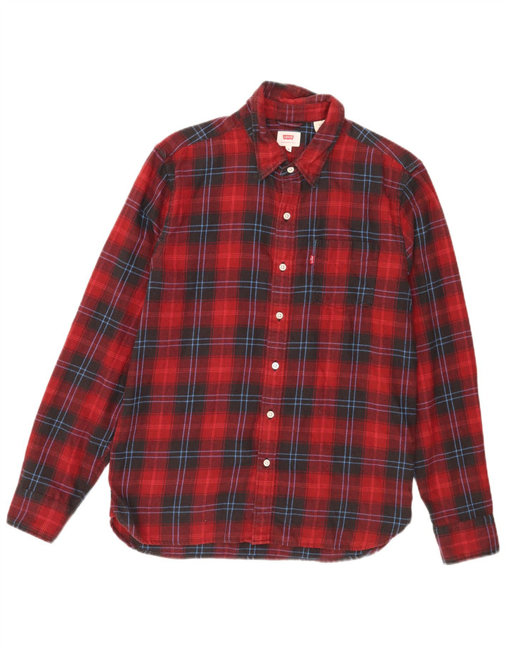 Levi's Flanelskjorte til mænd, medium rød ternet bomuld