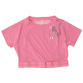 Under Armour Womens Crop Grafisk T-Shirt Top UK 12 Medium Pink Polyester