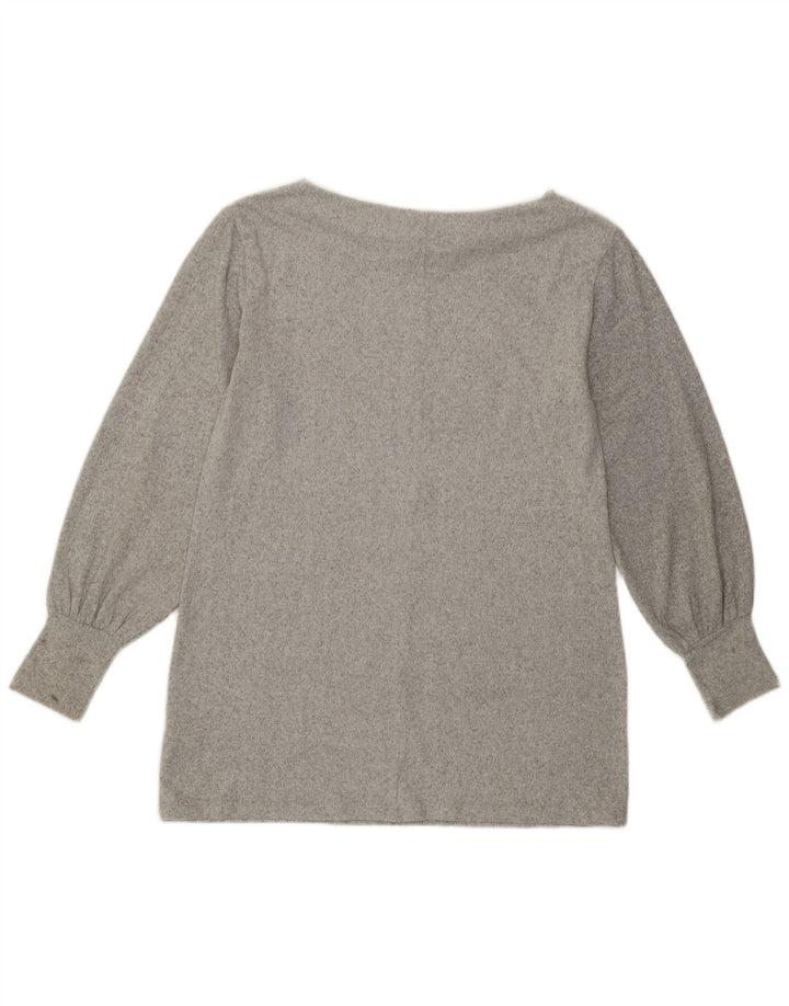 Marks & Spencer Dametop Langærmet UK 12 Medium Grey Polyester