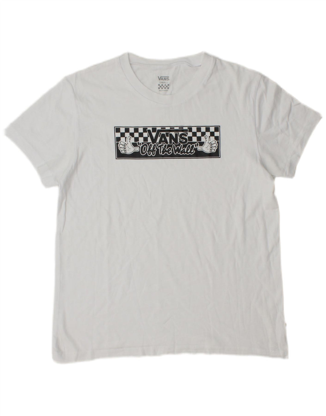Vans Dame Grafisk T-Shirt Top UK 10 Small White