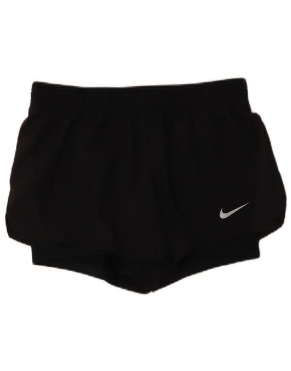 NIKE Womens Dri Fit Sport Shorts UK 14 Medium  Black Polyester