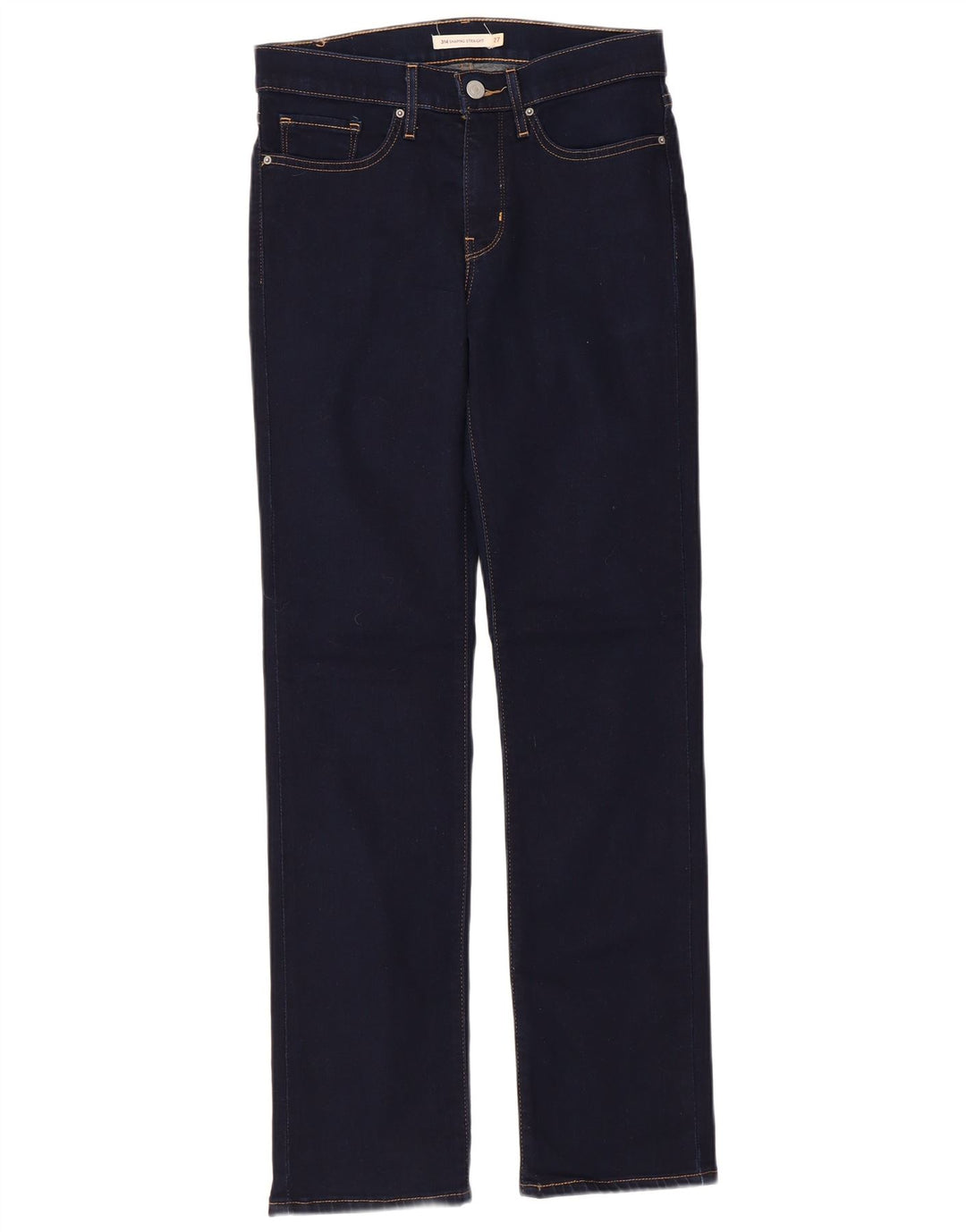 Levi's Dame 314 Shaping Straight Jeans W27 L29 Marineblå Bomuld