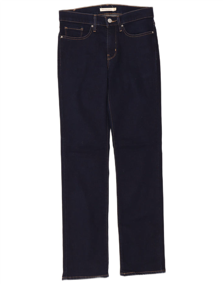 Levi's Dame 314 Shaping Straight Jeans W27 L29 Marineblå Bomuld