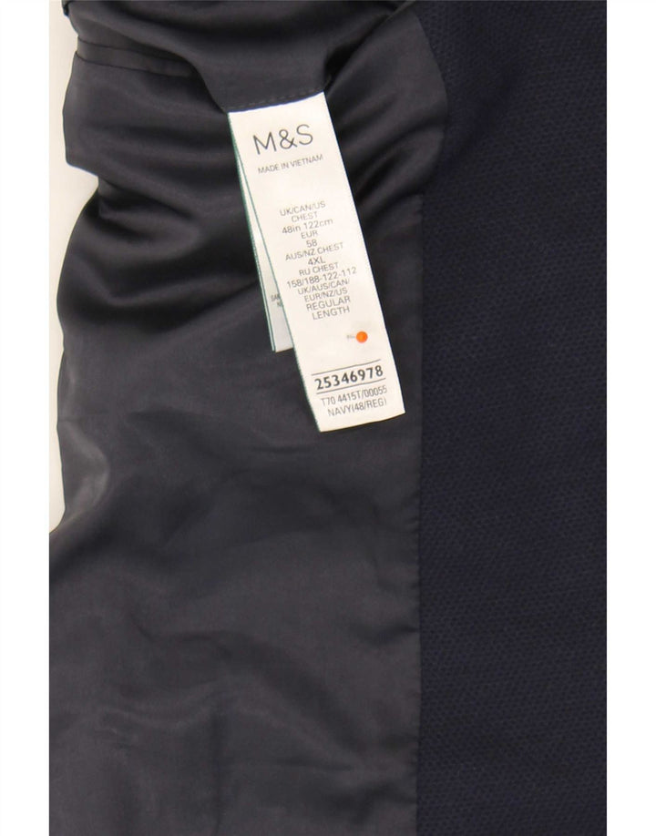Marks & Spencer Herre 2-knaps blazerjakke UK 48 4XL marineblå polyamid