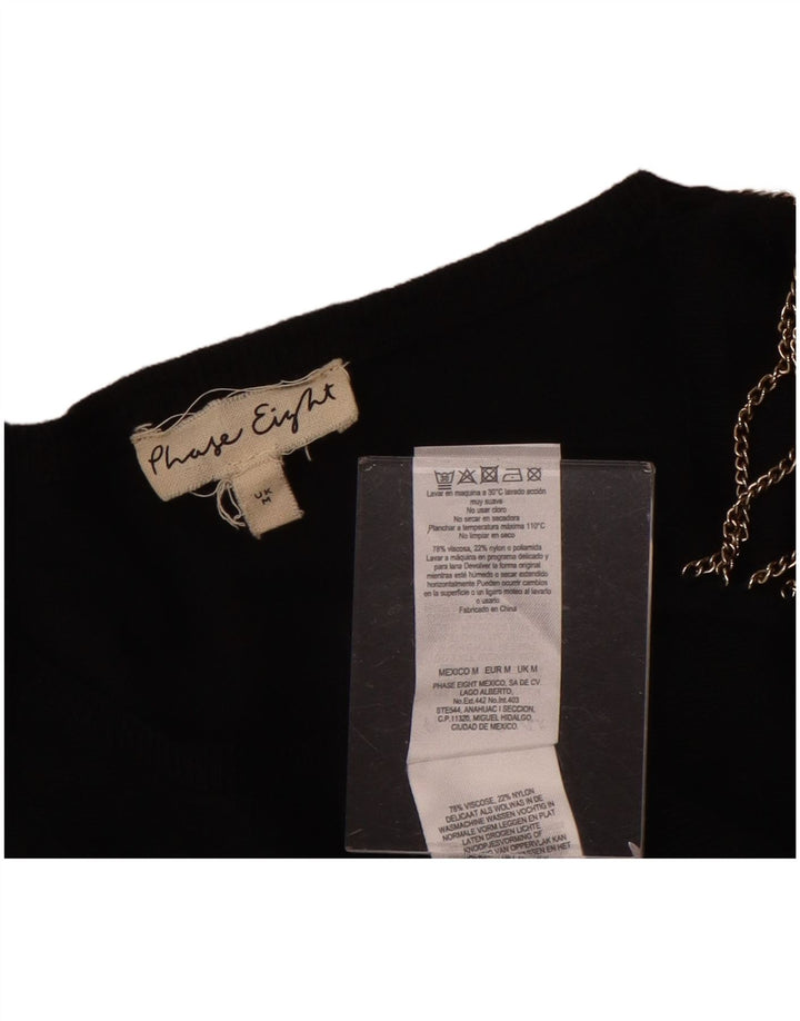 Phase Eight Dame Boat Neck Jumper Sweater UK 14 Medium Black Viscose