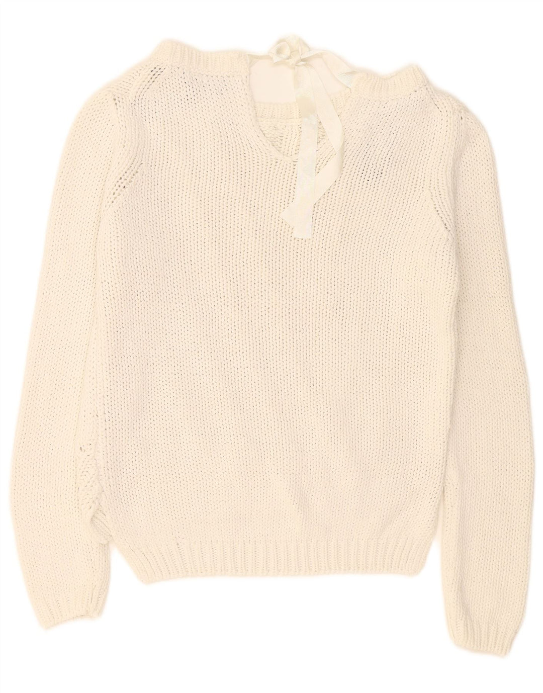Massimo Dutti Dame Boat Neck Jumper Sweater UK 14 Medium White