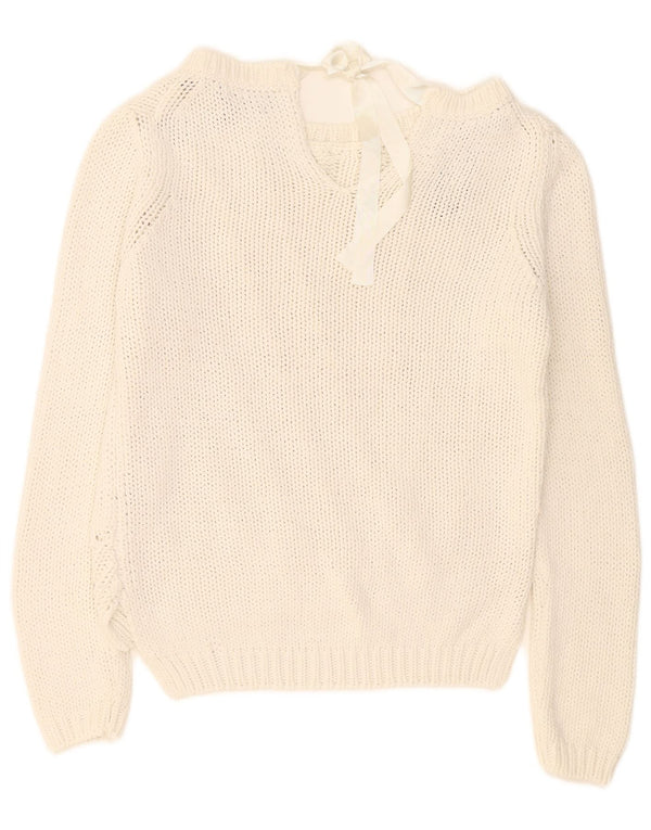 Massimo Dutti Dame Boat Neck Jumper Sweater UK 14 Medium White