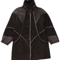 Vintage Dame Shearling Coat IT 44 Medium Black Patchwork Shearling