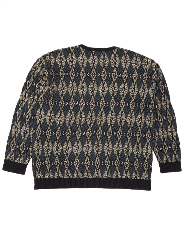 Zara Herre Crew Neck Jumper Sweater XL Flerfarvet Argyle/Diamond Akryl