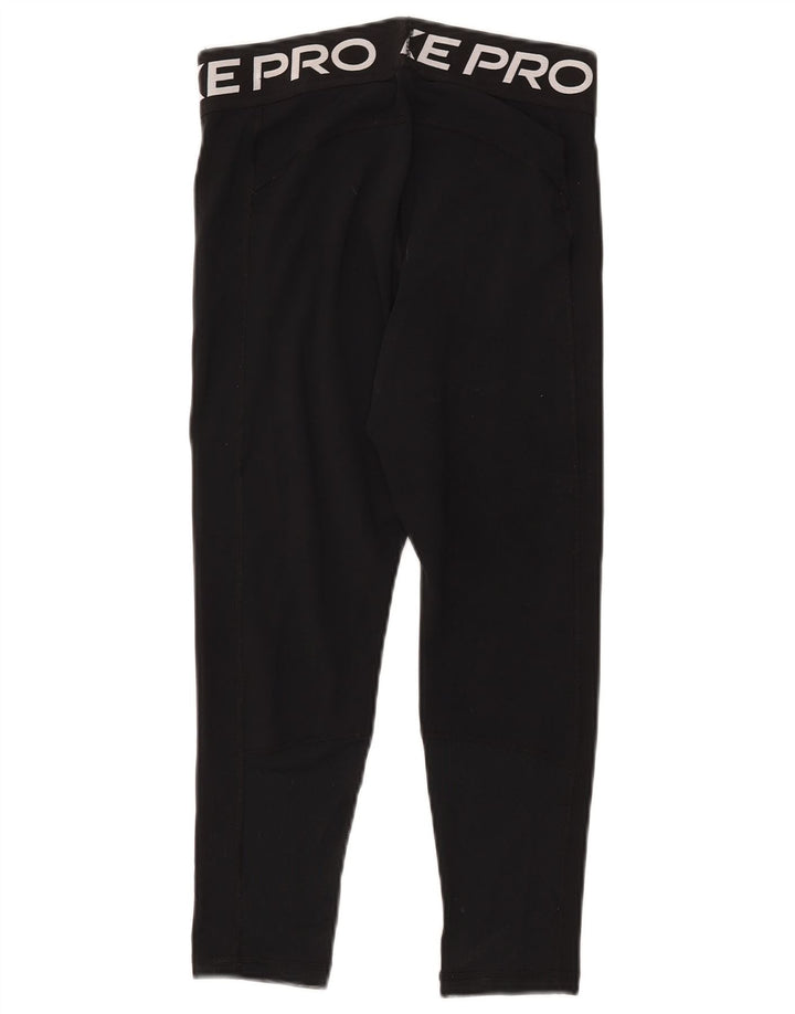 NIKE Dame Dri Fit Grafiske Capri Leggings UK 12 Medium Sort Polyester