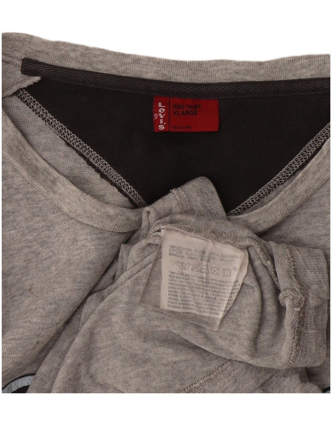 Levi's Herre grafisk top langærmet XL grå bomuld