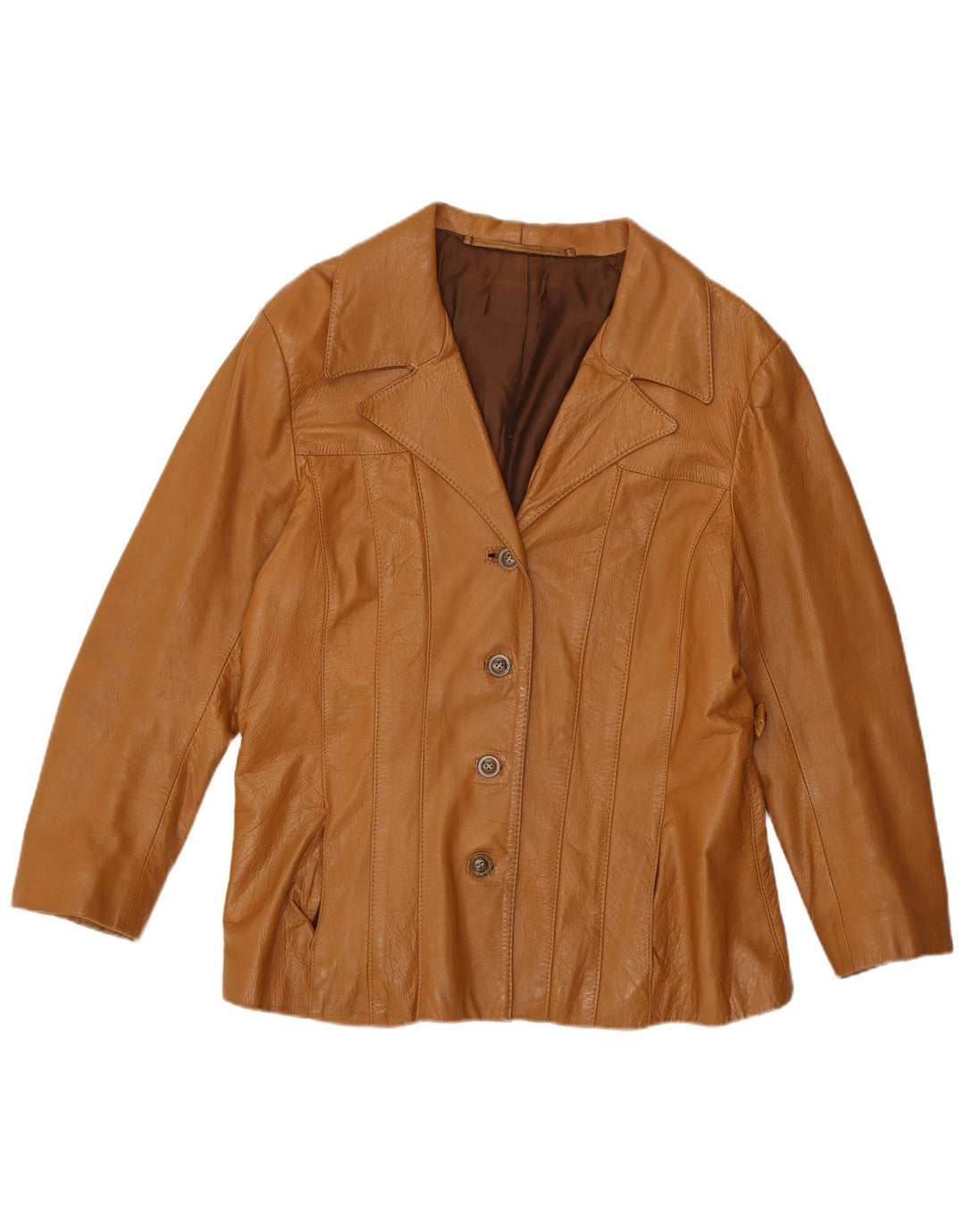 Vintage dame læderjakke UK 12 Medium Brown