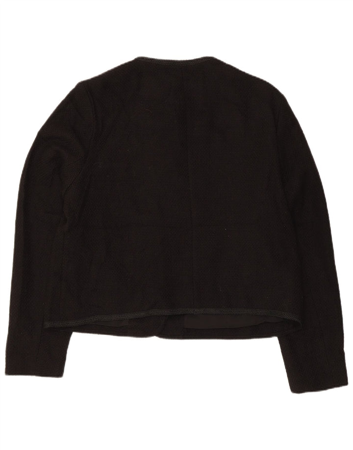 Marks & Spencer Dame 5-knaps blazerjakke UK 14 Stor sort bomuld