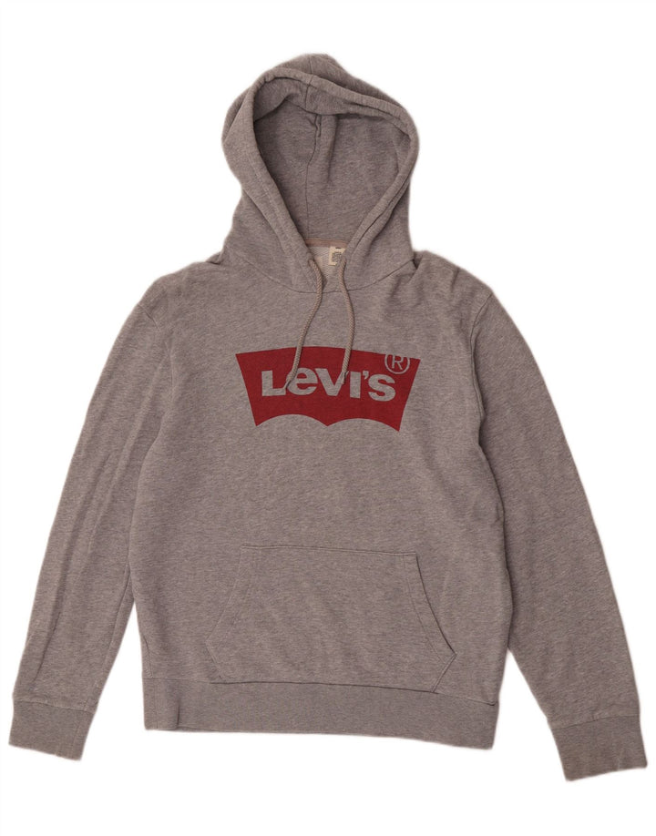 Levi's Grafisk hættetrøje til mænd mellemgrå flækket bomuld