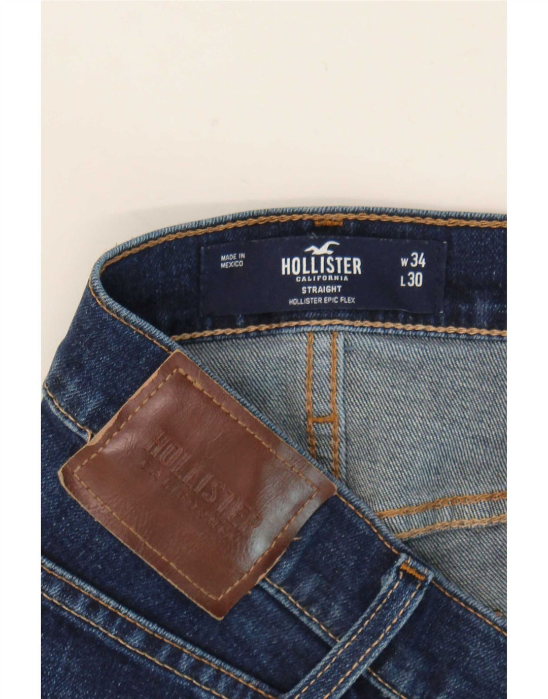 Hollister Straight Jeans til mænd W34 L30 Blå