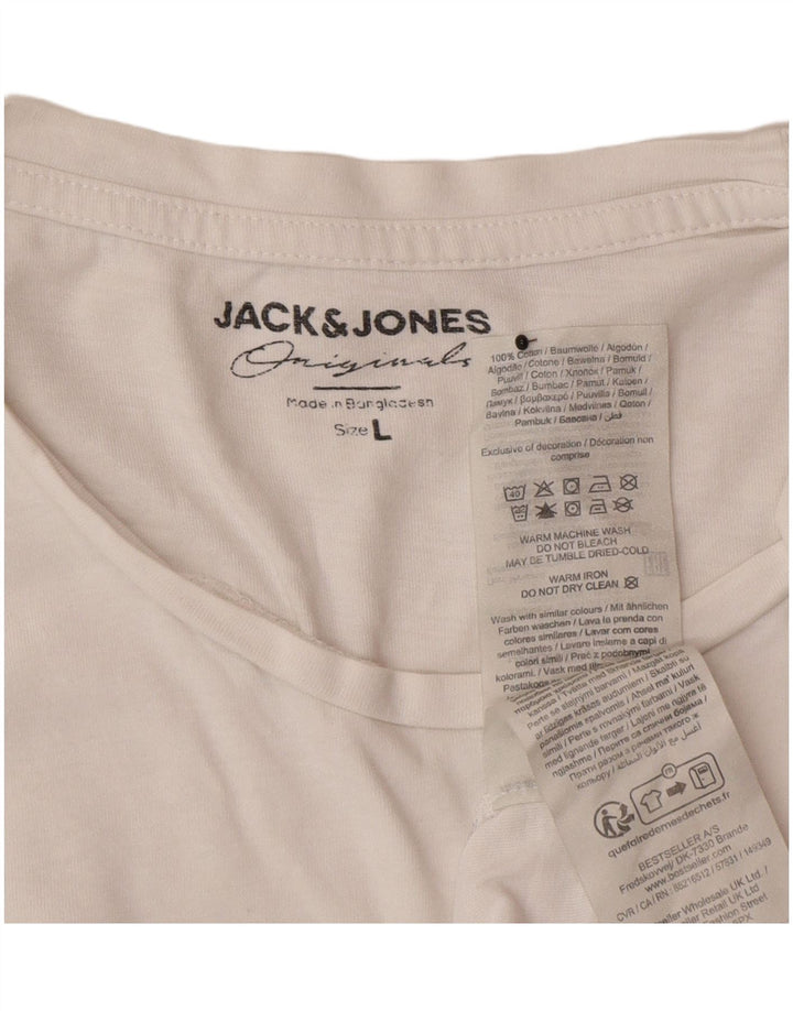 Jack & Jones Herre T-shirt Top Stor hvid stribet bomuld