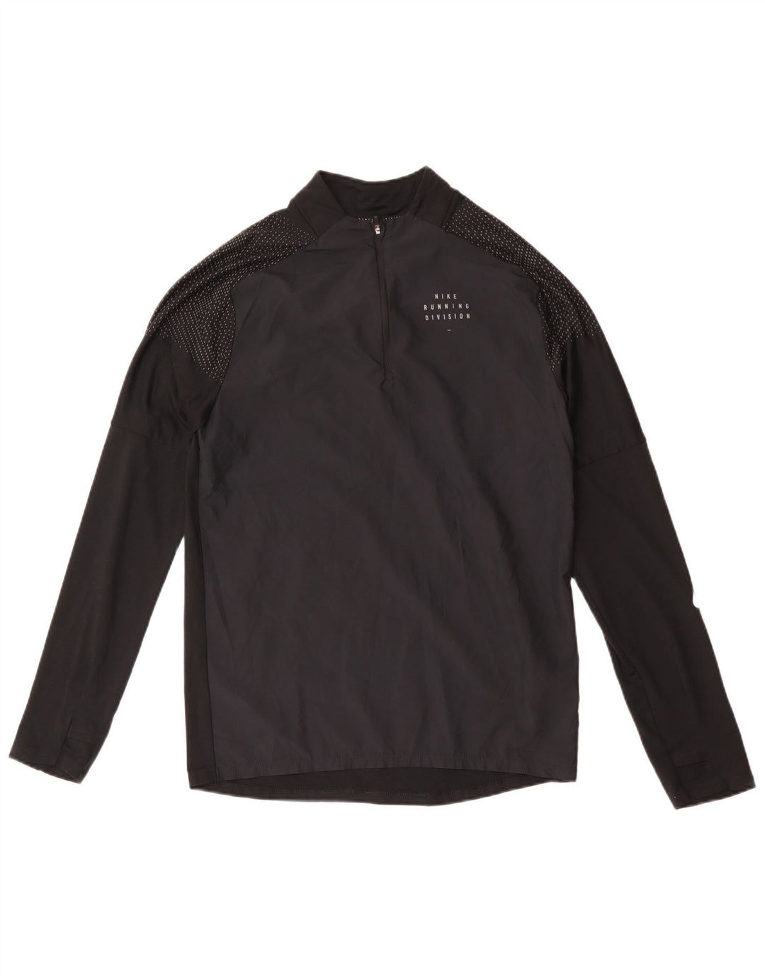 Nike Herre Dri Fit Zip Neck Top Langærmet Lille Sort Plettet Polyester