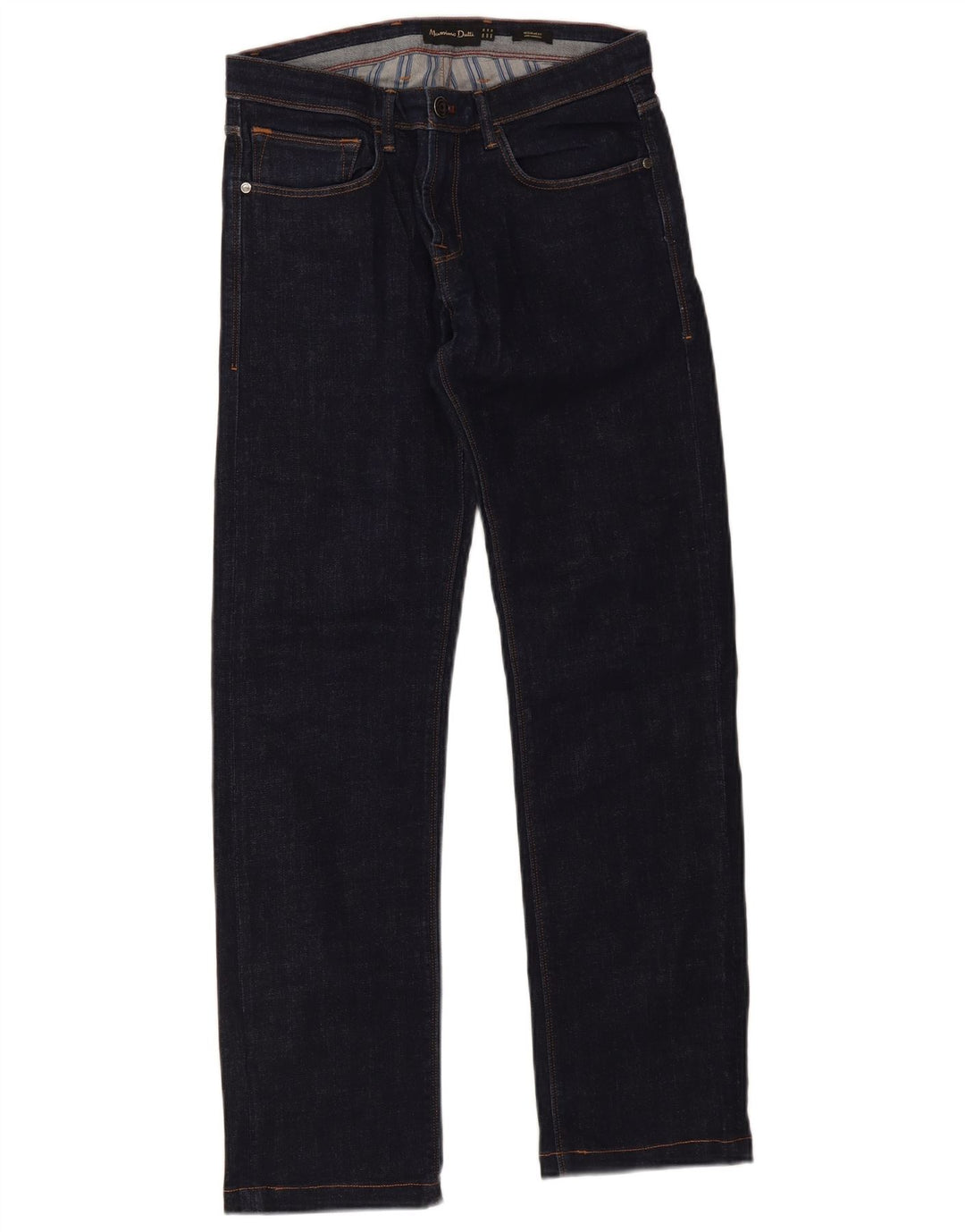 Massimo Dutti Herre Regular Fit Straight Jeans EU 38 Small W30 L30 Navy Blue
