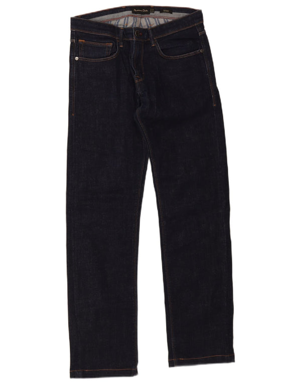 Massimo Dutti Herre Regular Fit Straight Jeans EU 38 Small W30 L30 Navy Blue